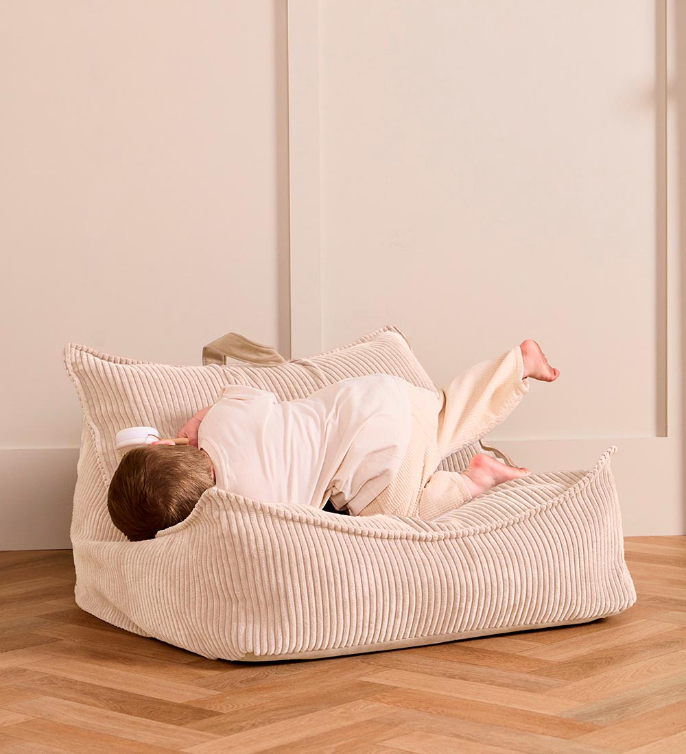 Kids Concept Sækkestol - 80x75x38 cm - Fløjl - Off-White