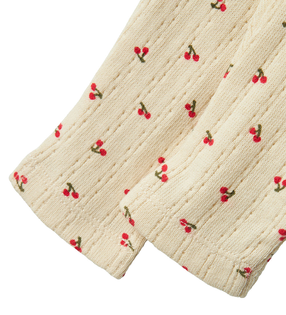 Name It Leggings - NbfBilia - Summer Sand m. Kirsebær