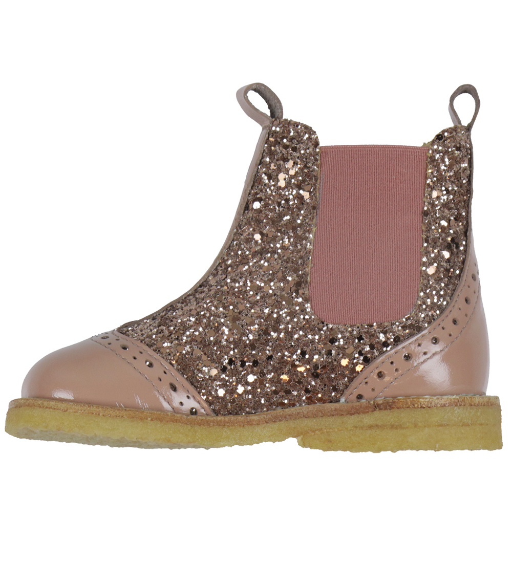 Angulus Støvler - Chelsea - Clay/Rosa m. Glimmer