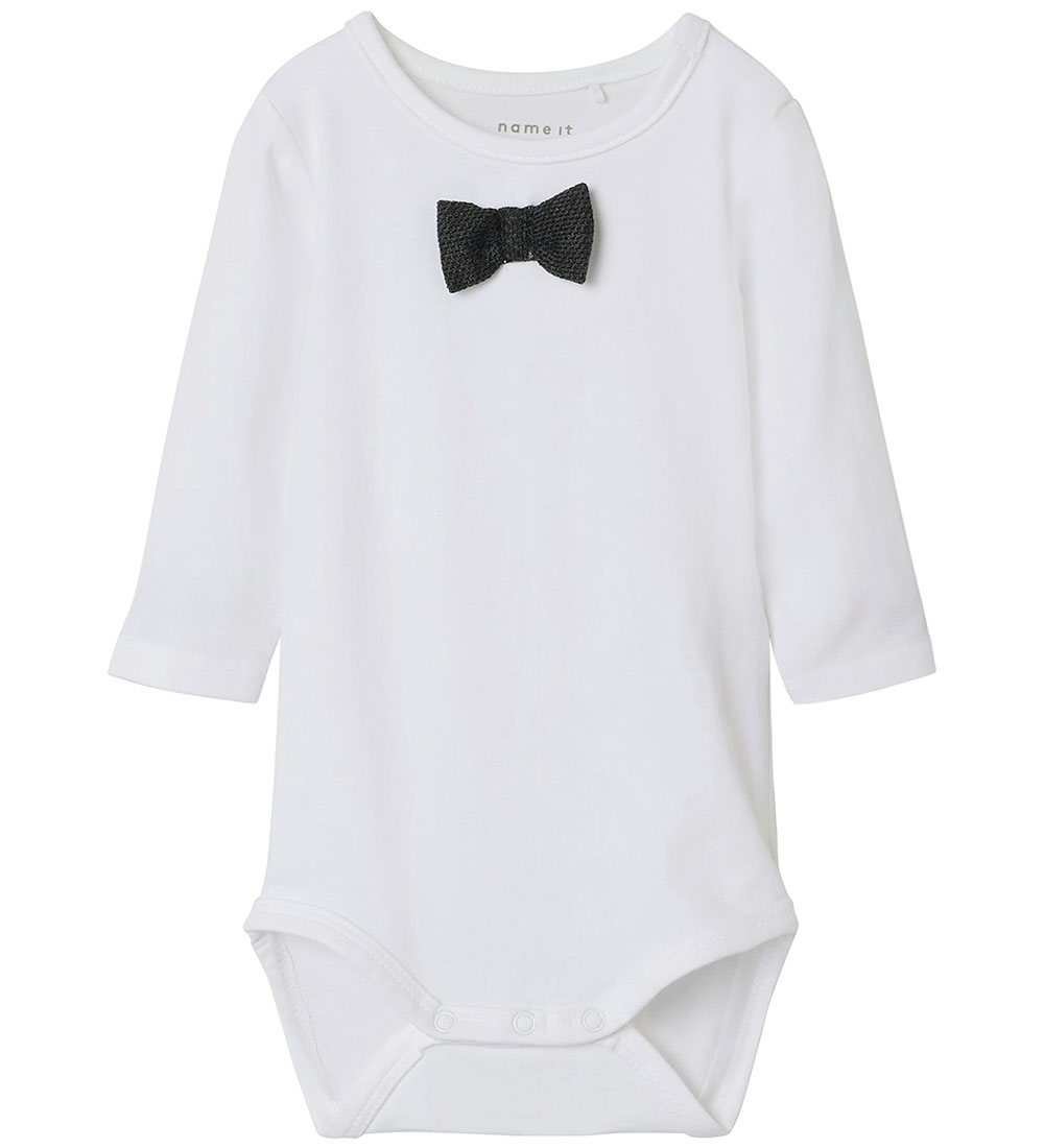 Name It Body l/æ - NbmRoxo - Bright White/Bowtie Herringbone