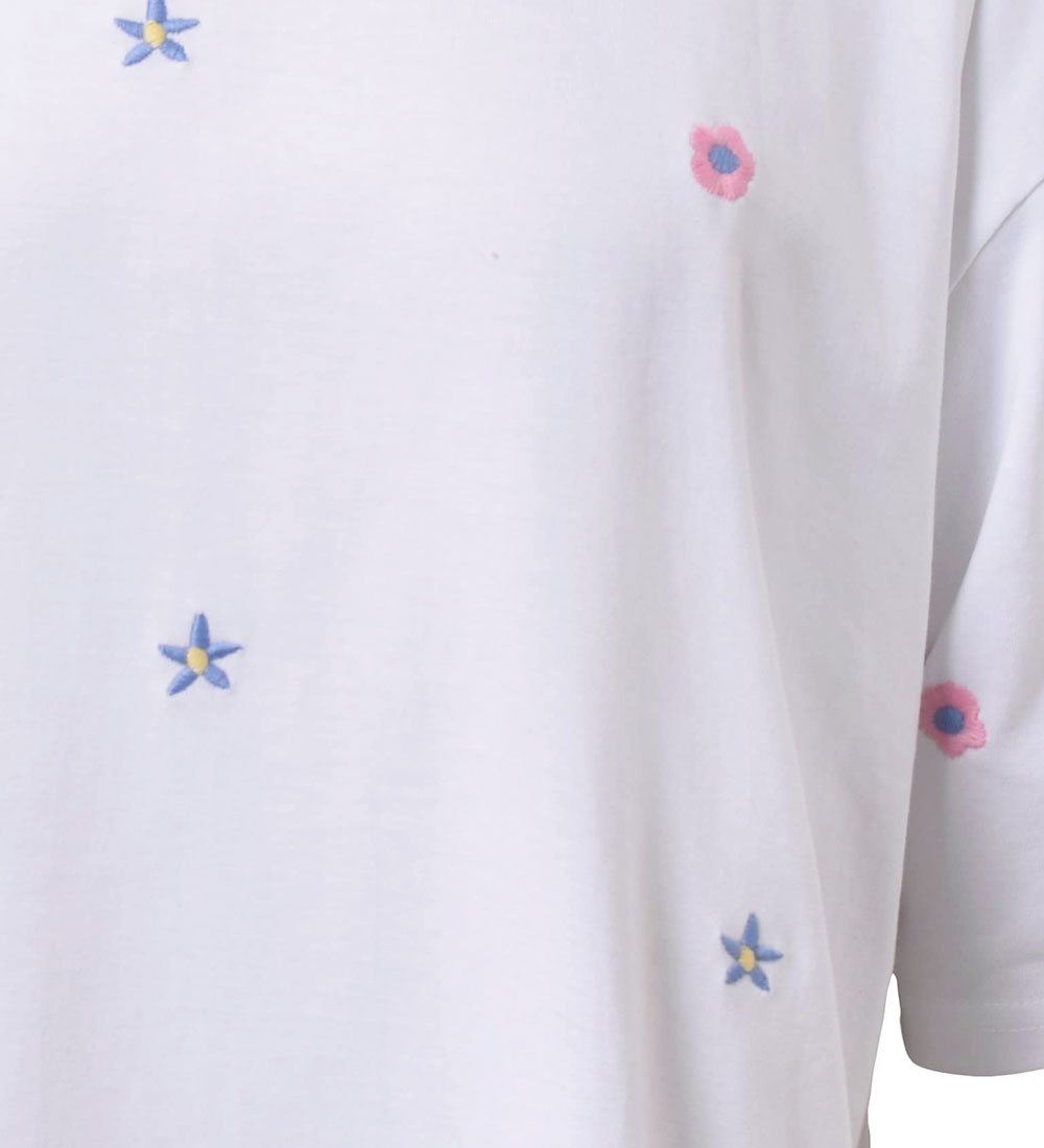Hound T-shirt - Oversized - Hvid m. Blomster