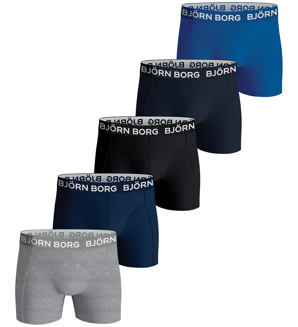 Björn Borg Boxershorts - 5-pak - Blå/Sort/Grå