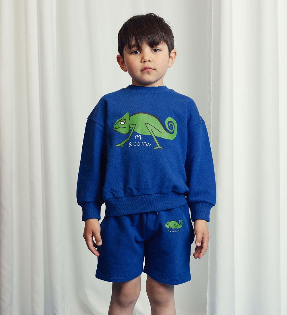 Mini Rodini Sweatshirt - Lizard - Blå