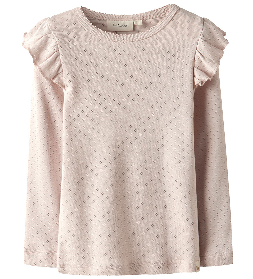 Lil' Atelier Bluse - NmfRachel - Peach Whip m. Hulmønster