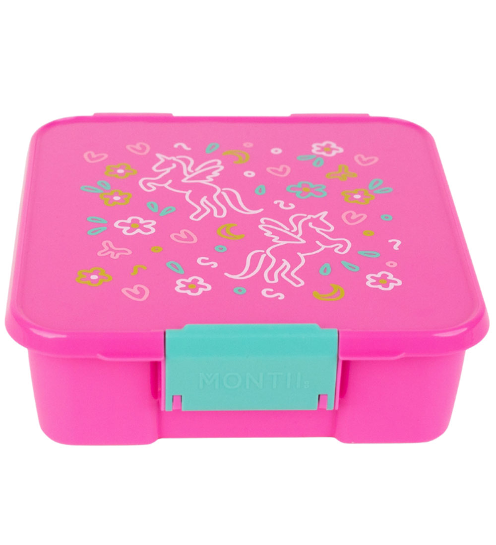MontiiCo Madkasse m. 3 rum - Bento Three - 1 l - Unicorn Magic