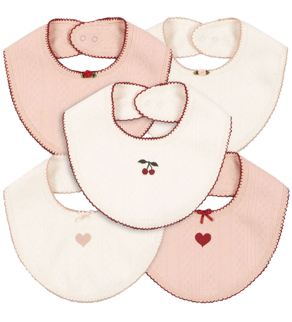 Konges Sløjd Savlesmæk - 5-pak - Minna - Rose/White Mix