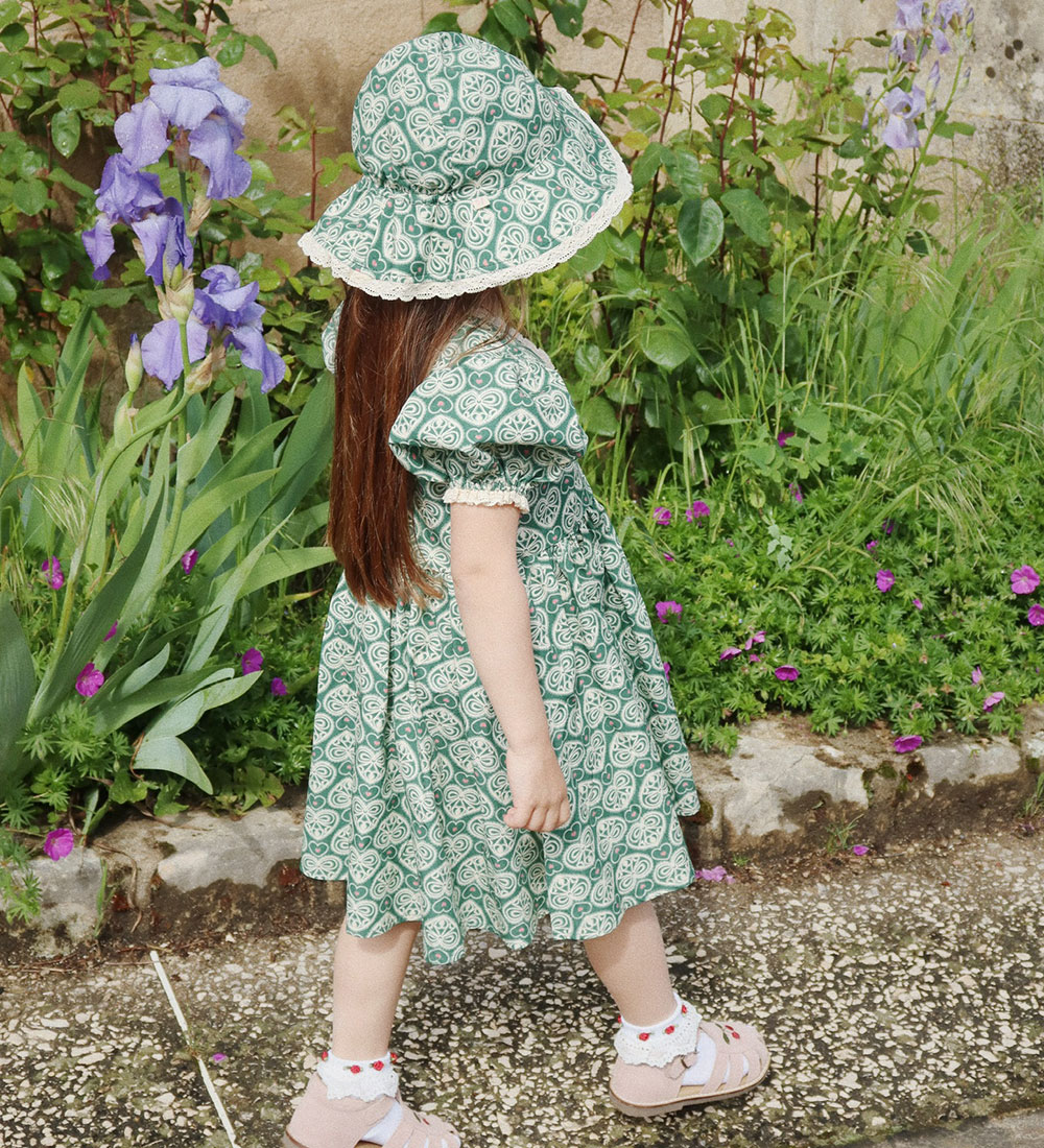 Konges Sløjd Kjole - Coeur Lace - Lacy Green m. Print