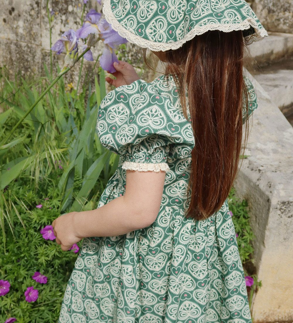 Konges Sløjd Kjole - Coeur Lace - Lacy Green m. Print