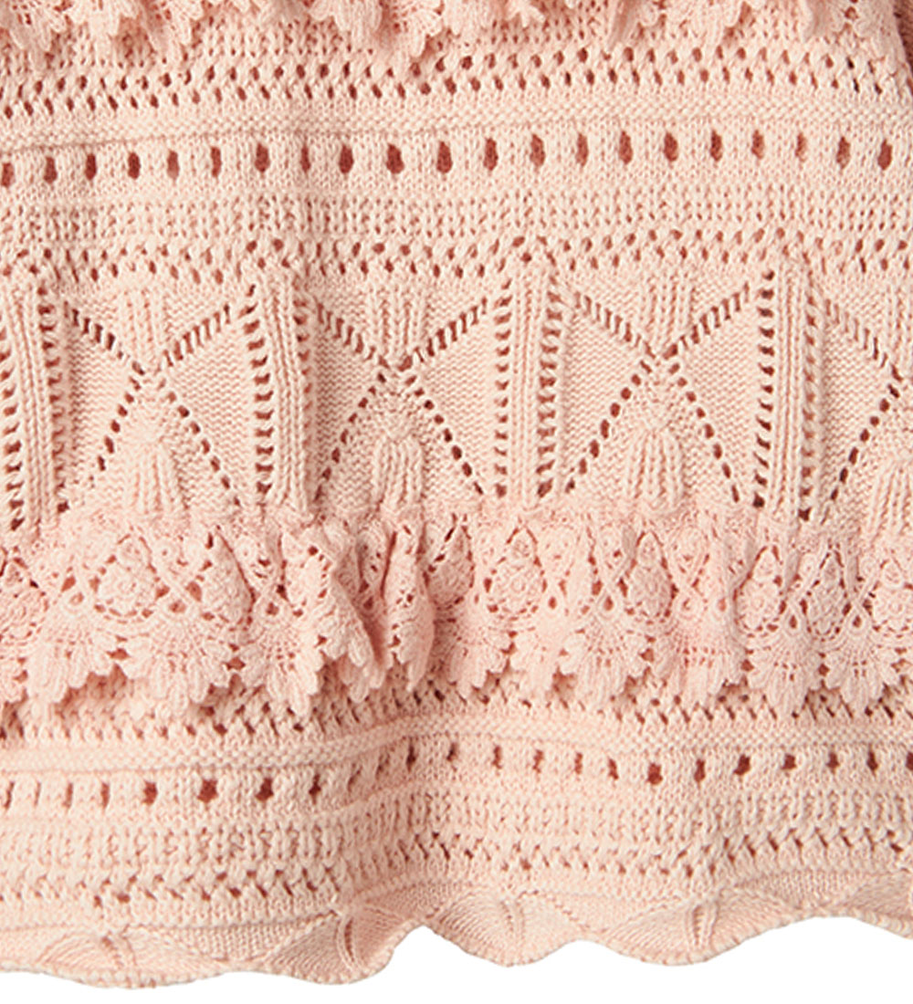 Lil Atelier Bluse - NmfDamia - Strik - Peach Whip m. Hulmønster