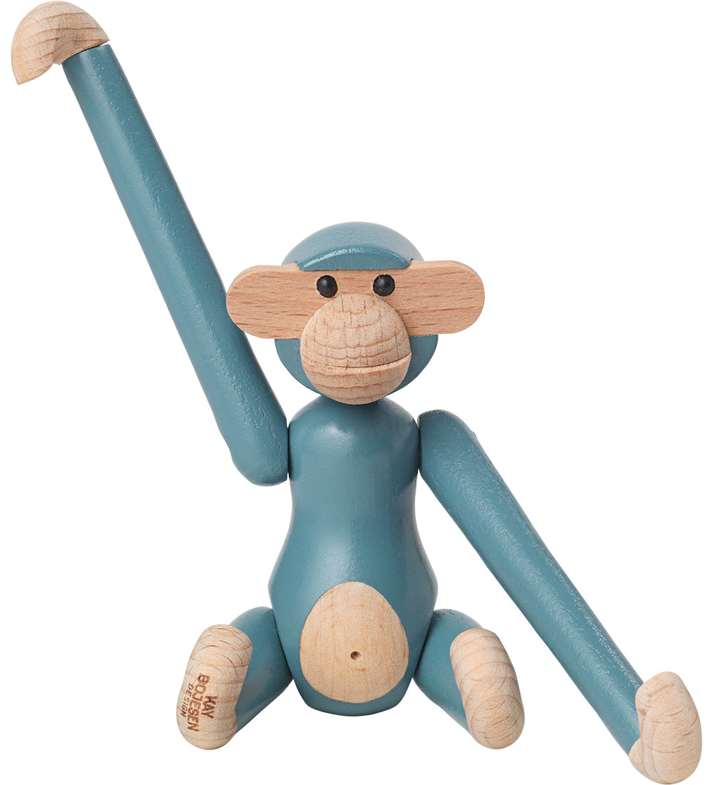 Kaj Bojesen Træfigur - Abe - Mini - Vintage Blå