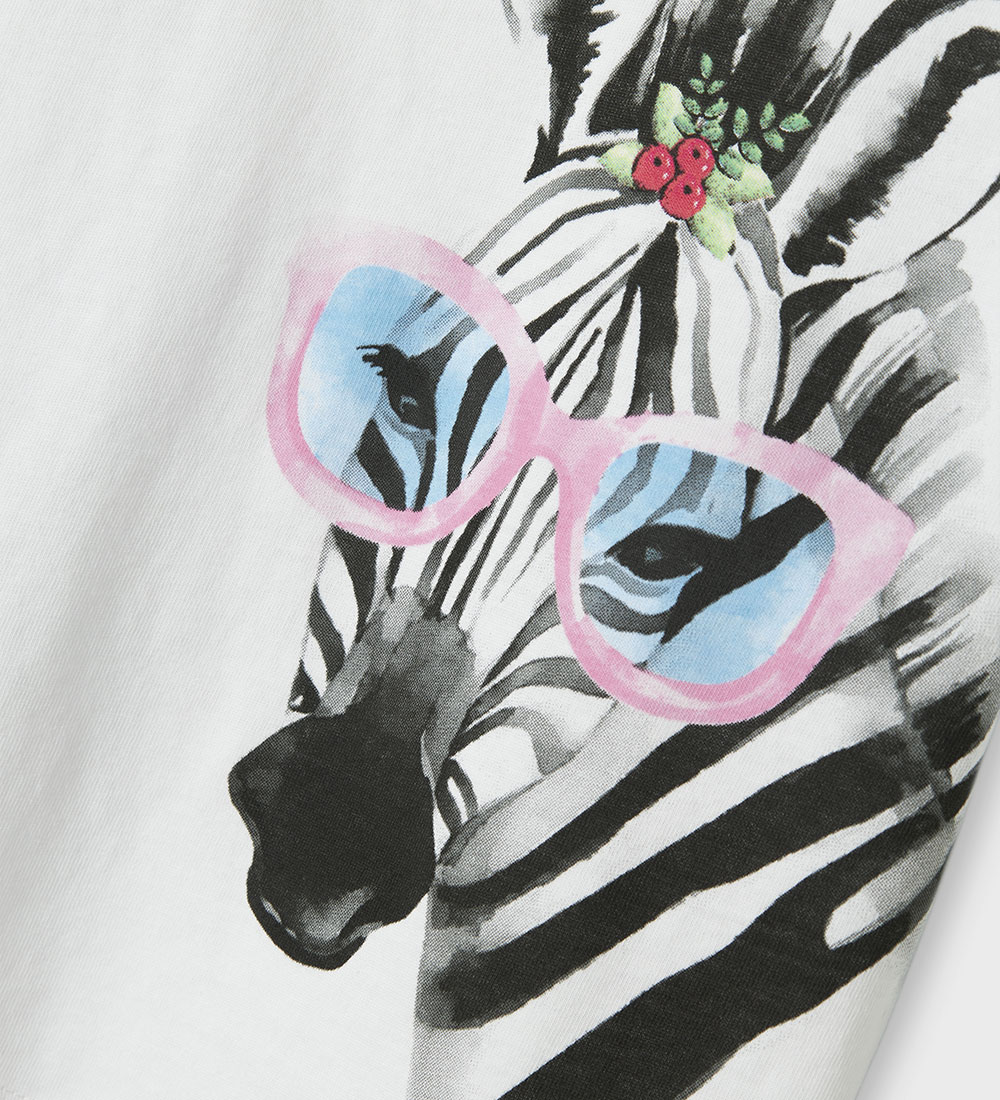 Name It T-shirt - NmfVotea - Bright White/Zebra