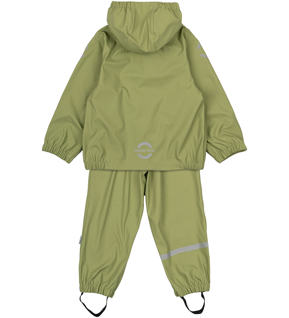 Mikk-Line Regntøj m. Seler - PU - Recycled - Sage