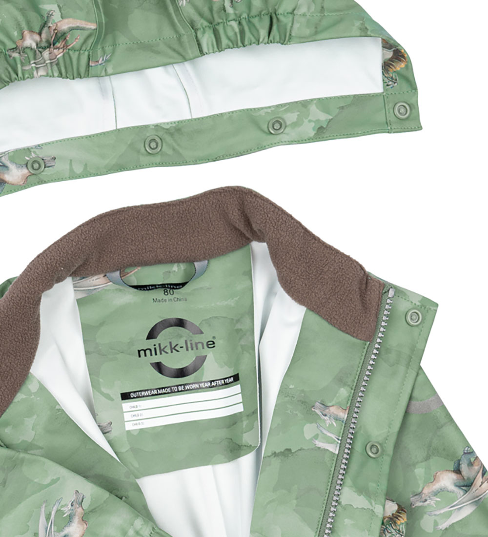 Mikk-Line Regntøj - PU - Recycled - Green Bay m. Drager