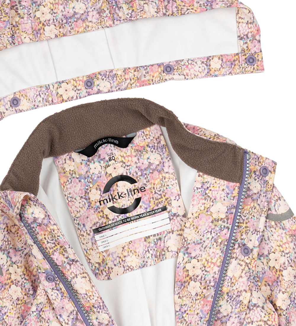Mikk-Line Regndragt - PU - Recycled - Rose Dawn m. Blomster