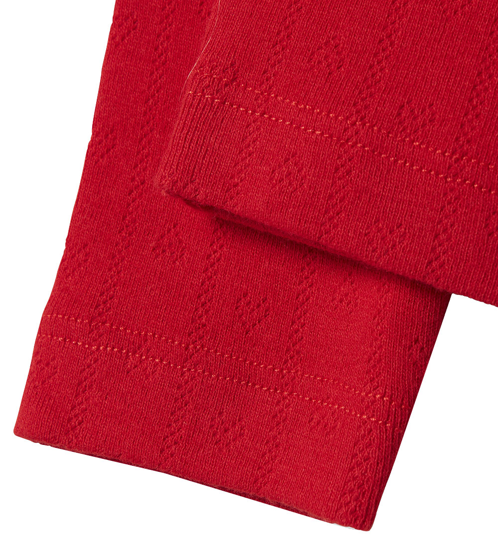 Name It Leggins - NmfDagnes - Chinese Red m. Hulmønster