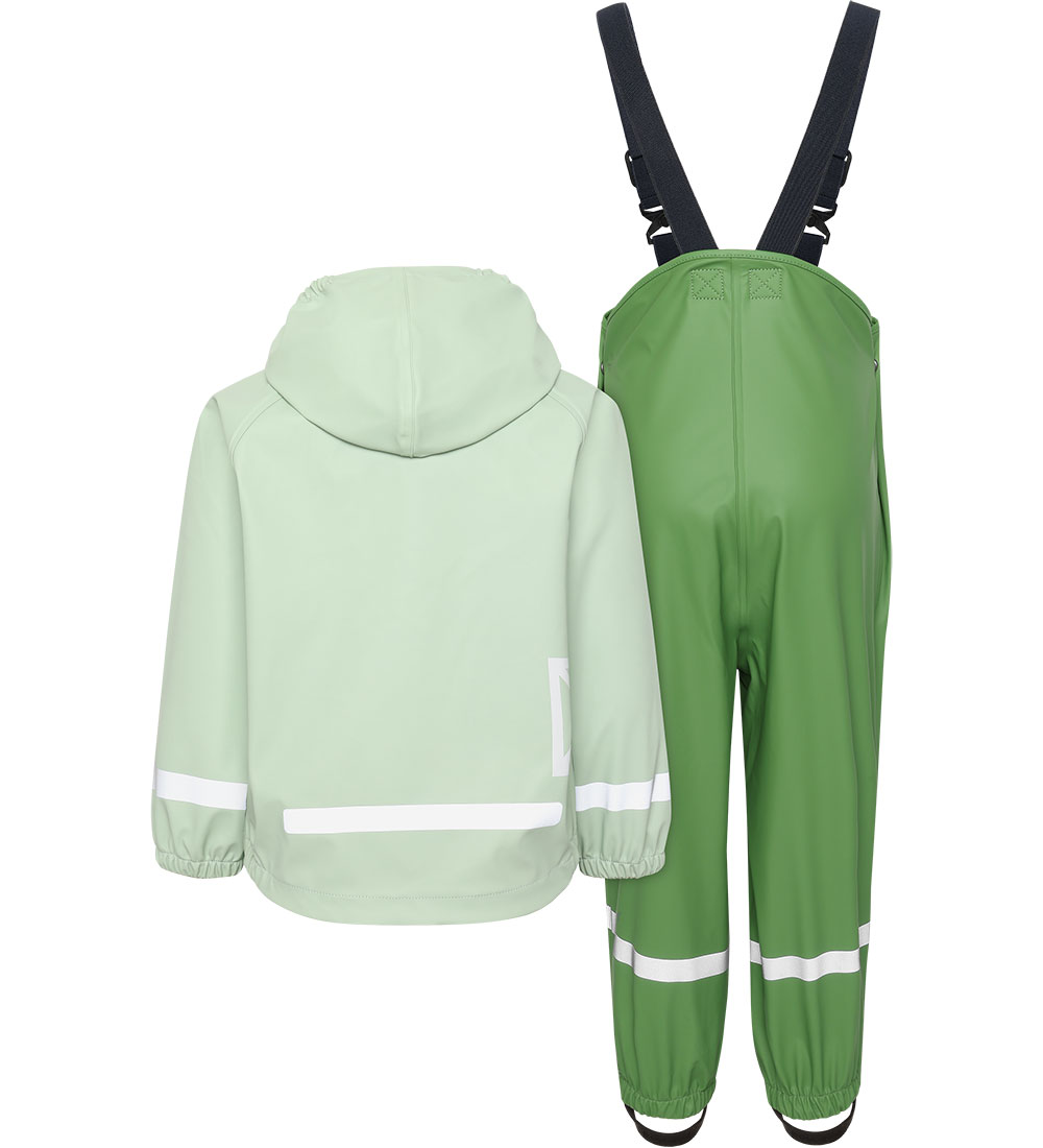 Didriksons Regntøj m. Seler - PU - Slaskeman - Light Algae Green