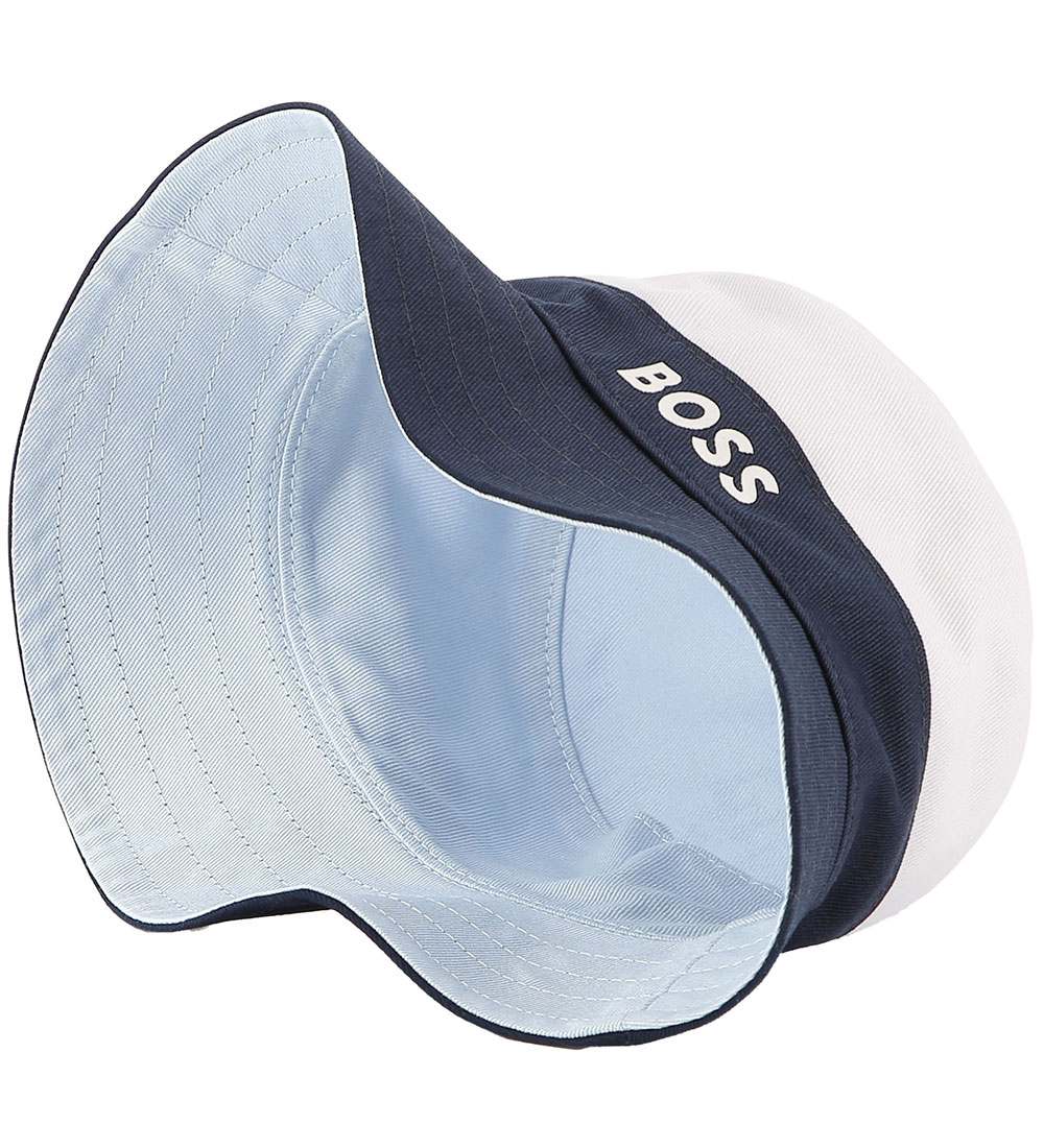 BOSS Bøllehat - Vendbar - Persian Blue/Hvid/Navy