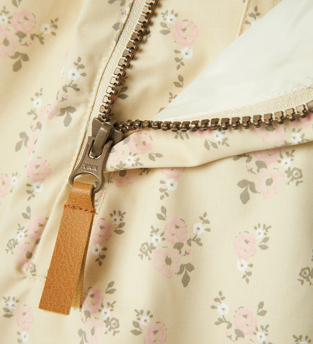 Lil' Atelier Jakke - NbfGerda - Bleached Sand m. Blomster