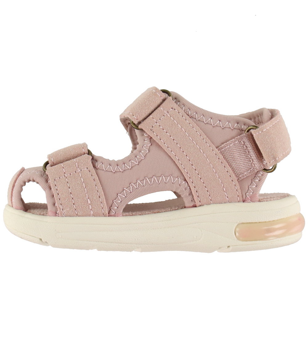 En Fant Sandaler m. Lys - Velcro Closed Toe - Sepia Rose