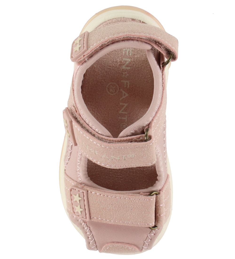 En Fant Sandaler m. Lys - Velcro Closed Toe - Sepia Rose