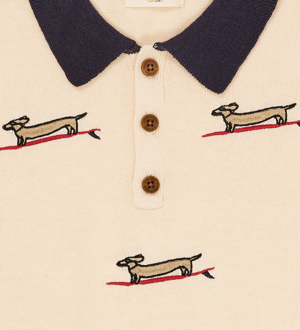 Copenhagen Colors Polo - Strik - Cream/Navy Comb