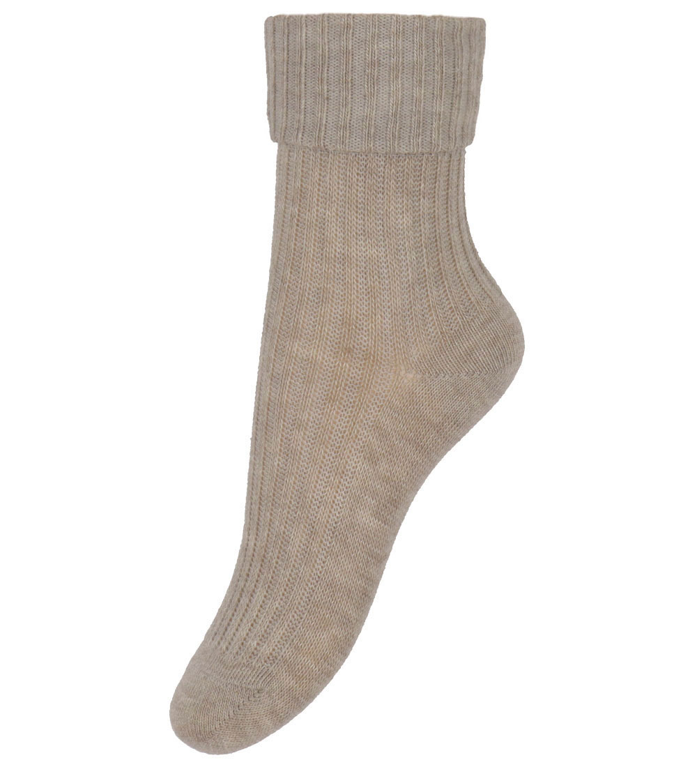 MP Strømper - 3-pak - Rib - Greåmeleret/Brunmeleret/Hvid