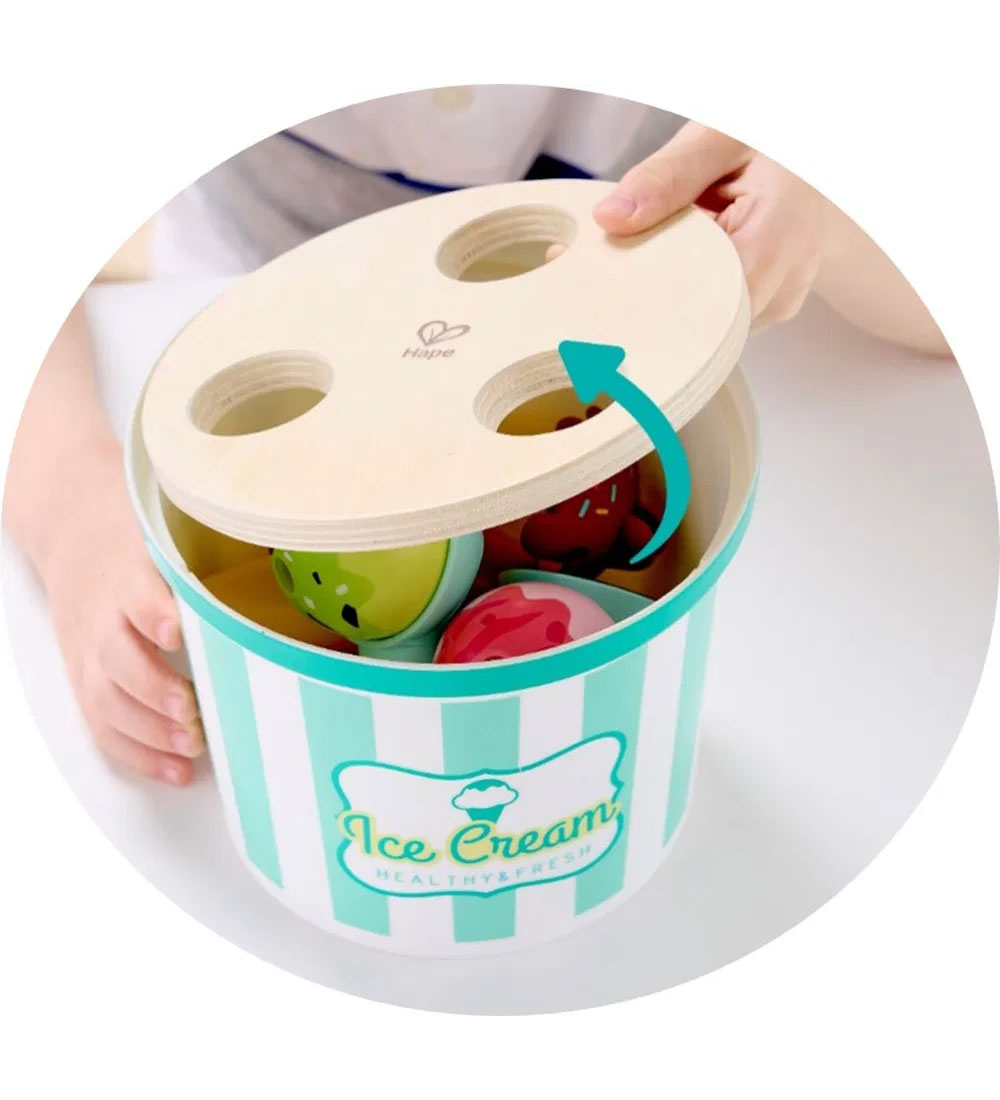 Hape Legesæt - 19 Dele - Ice Cream Buckey Playset