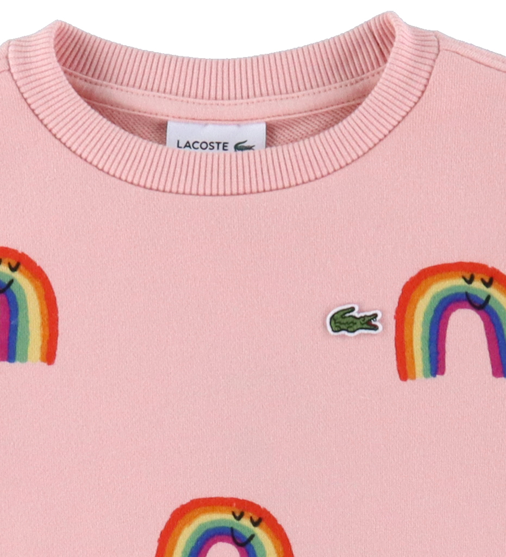 Lacoste Sweatshirt - Pink m. Regnbuer