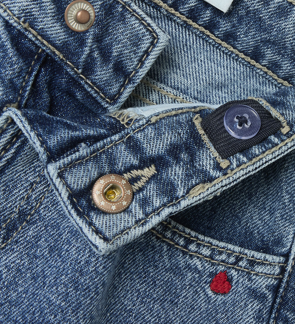 Name It Jeans - Noos - NmfBella - Medium Blue Denim m. Hjerter