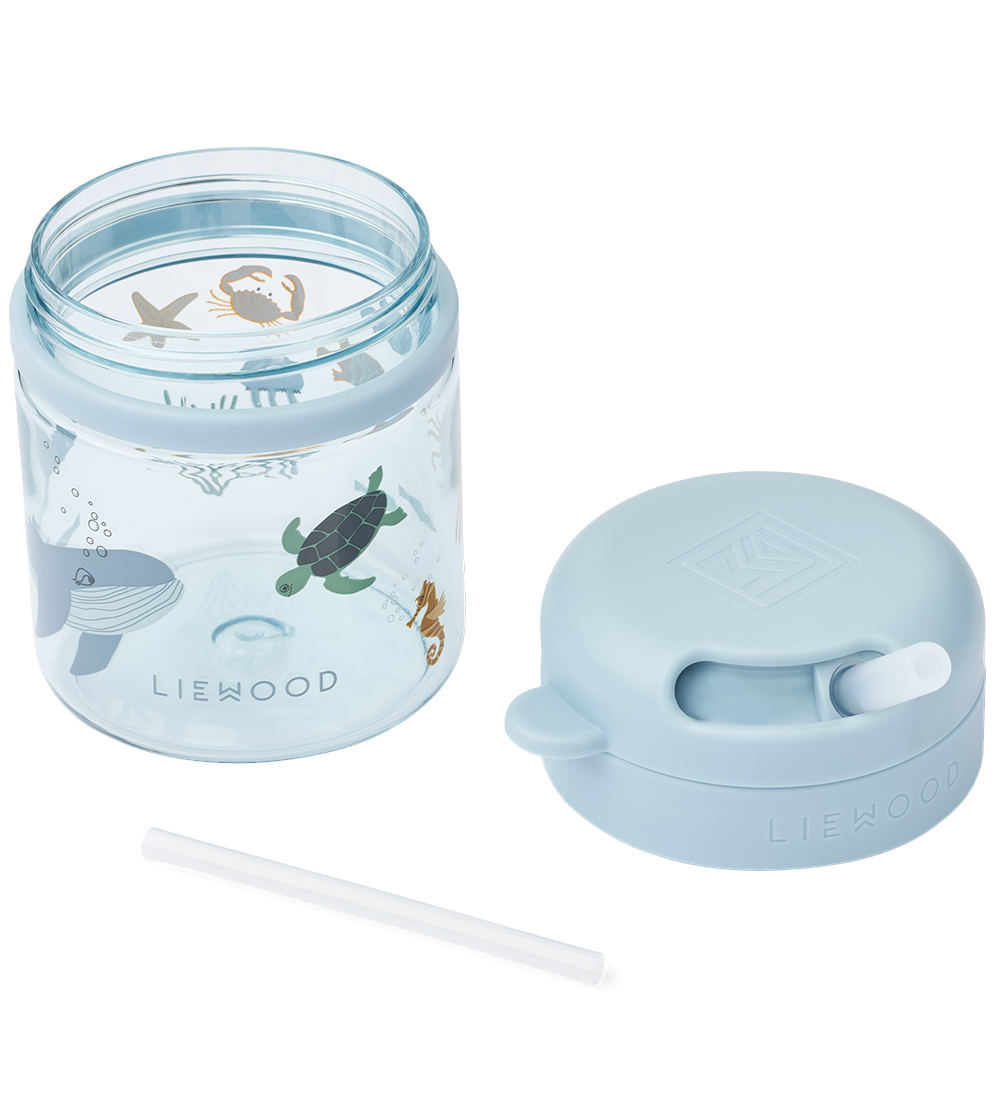 Liewood Kop m. Sugerør - Pavia - 280ml - Sea Creature/Sandy