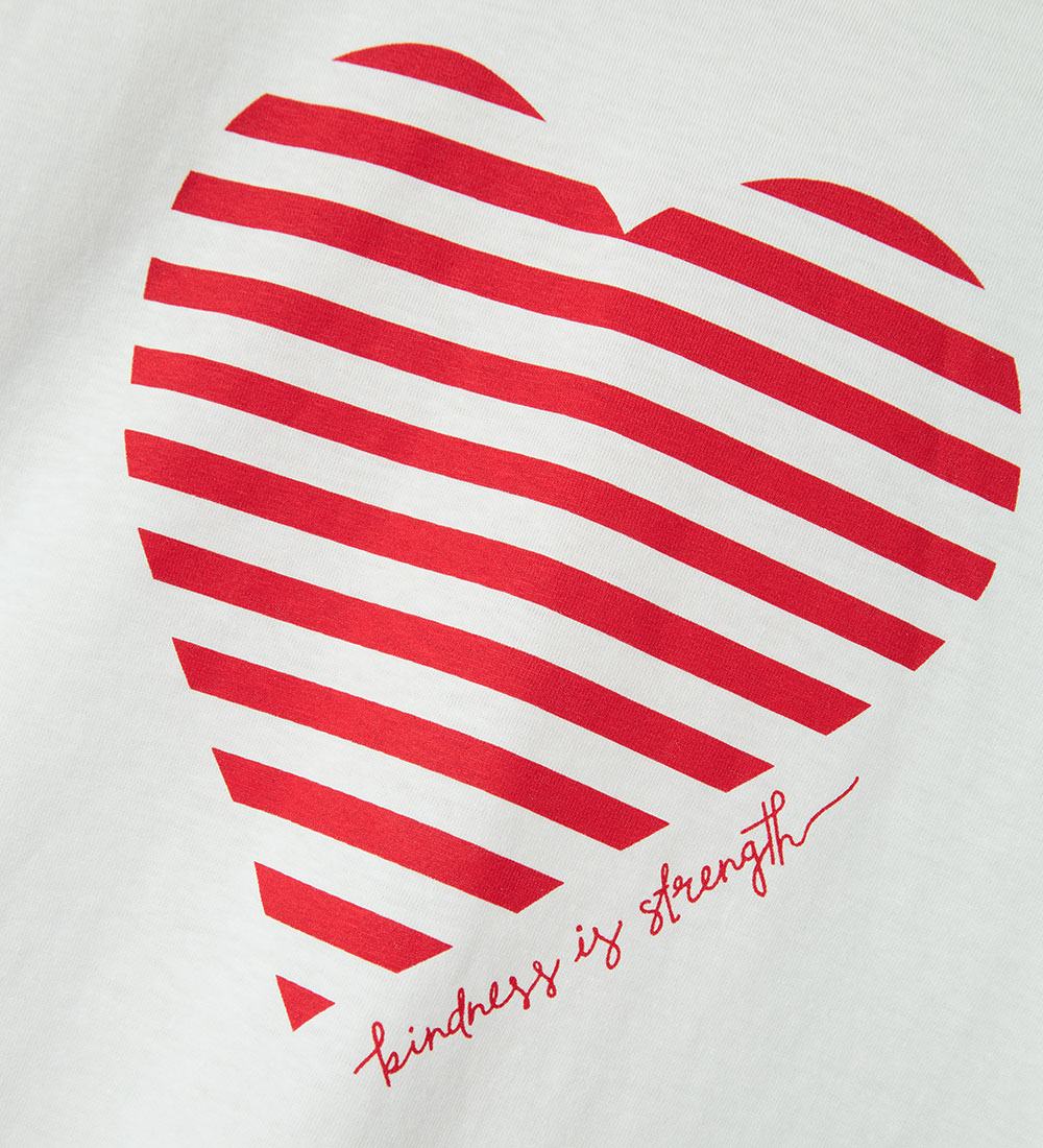 Name it T-shirt - NkfFesko - Bright White m. Hjerte