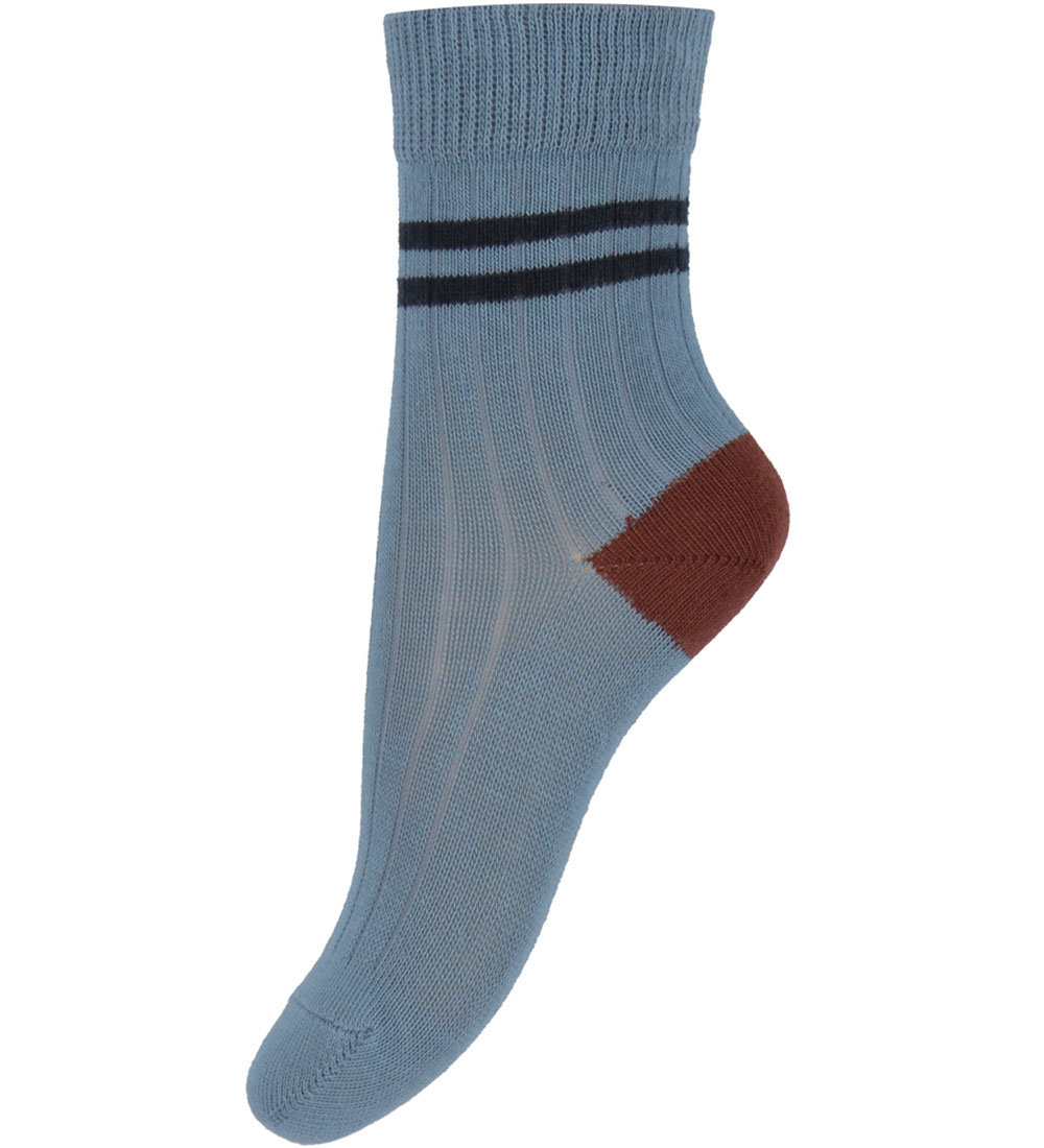 FUB Strømper - 2-pak - Rib - Washed Indigo