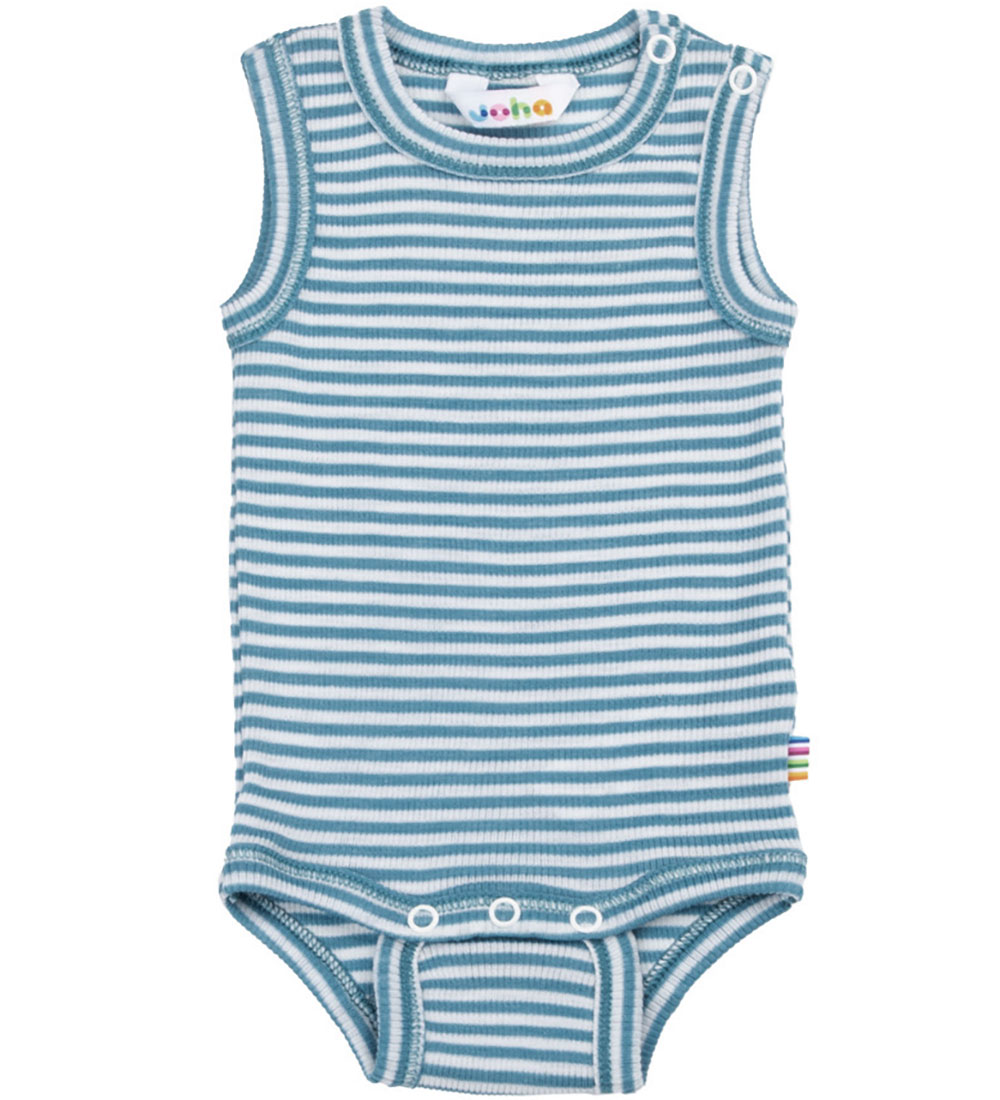 Joha Body u/æ - Rib - Uld/Silke - Off White/Blå