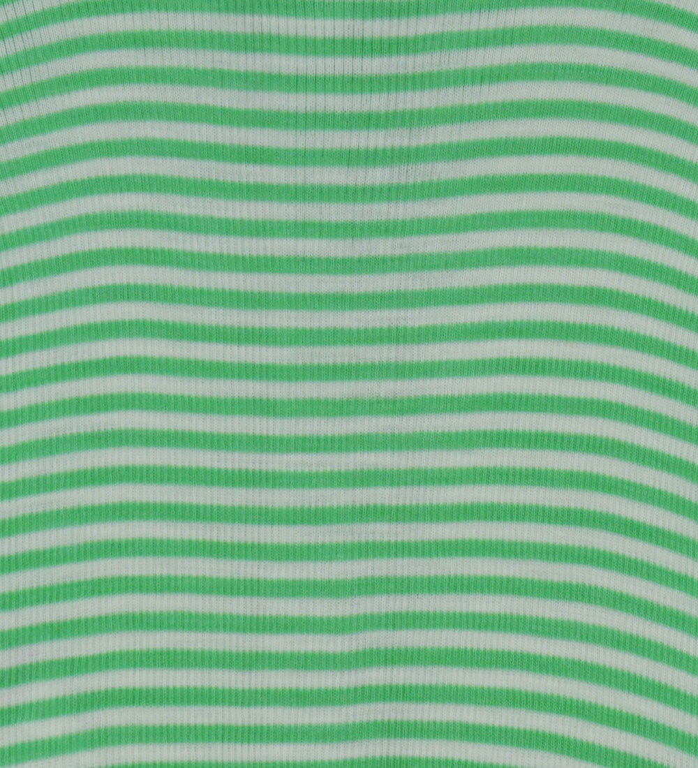 Joha T-shirt - Rib - Uld/Silke - Off White/Grøn