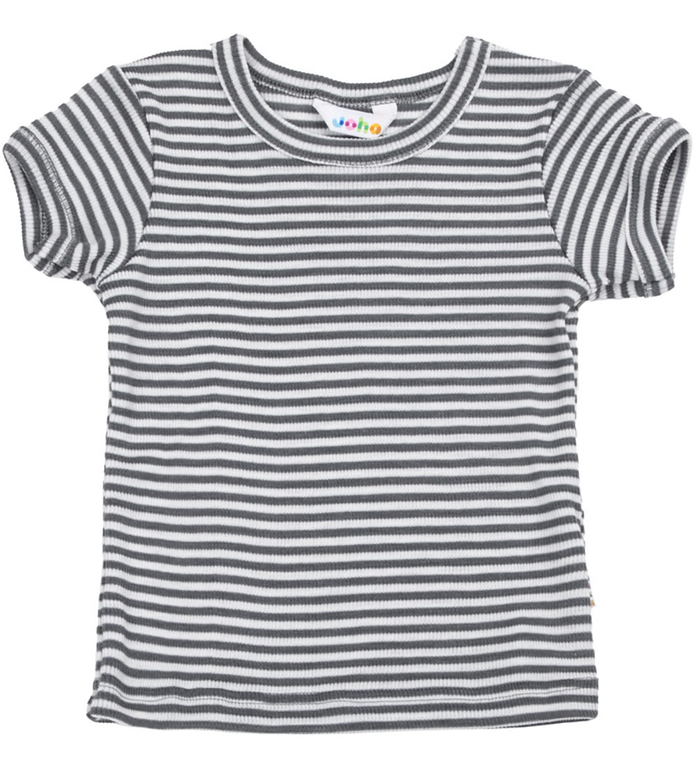 Joha Bluse K/Æ - Rib - Uld/Silke - Mørkegrå