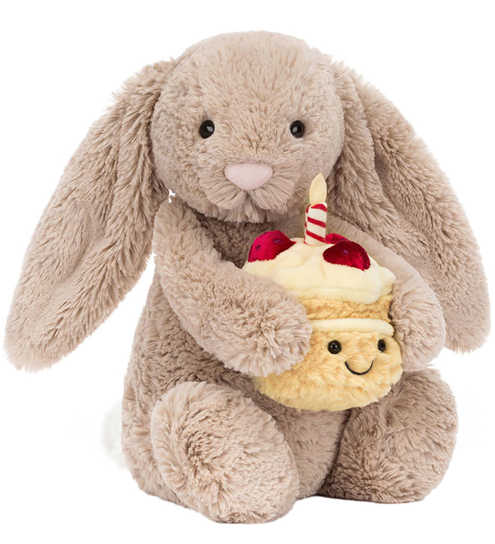 Jellycat Bamse - 22x12 cm - Bashful Beige Bunny Birthday
