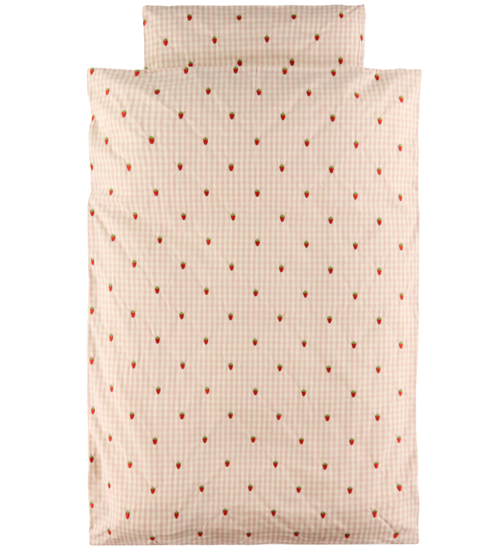 Flöss Sengetøj - Baby - Dolly - Pink Berry Gingham