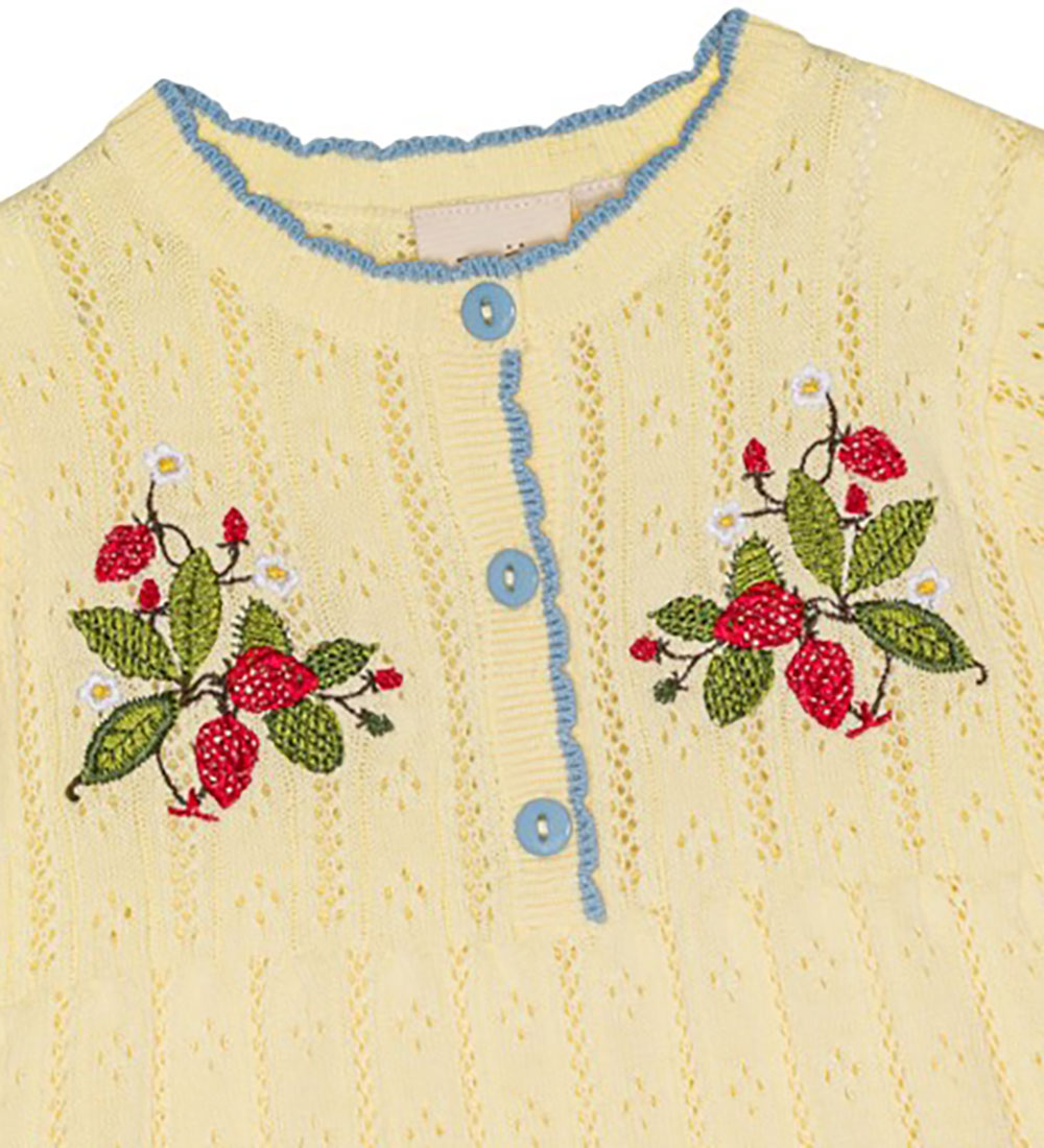 Flöss Kjole - Strik - Dream - Soft Yellow m. Hulmønster