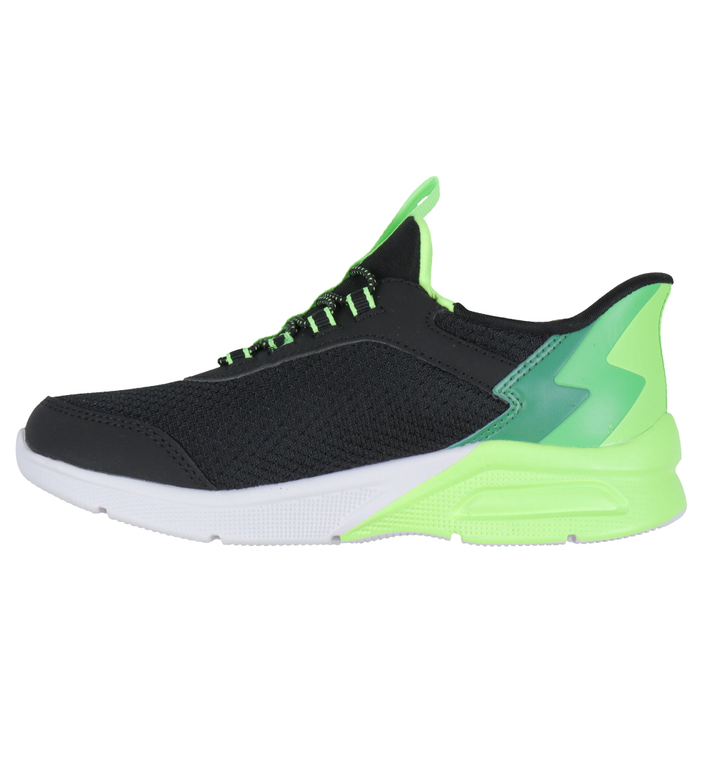 Skechers Sko - Microspec Max Brisk-Stripe - Sort/Lime