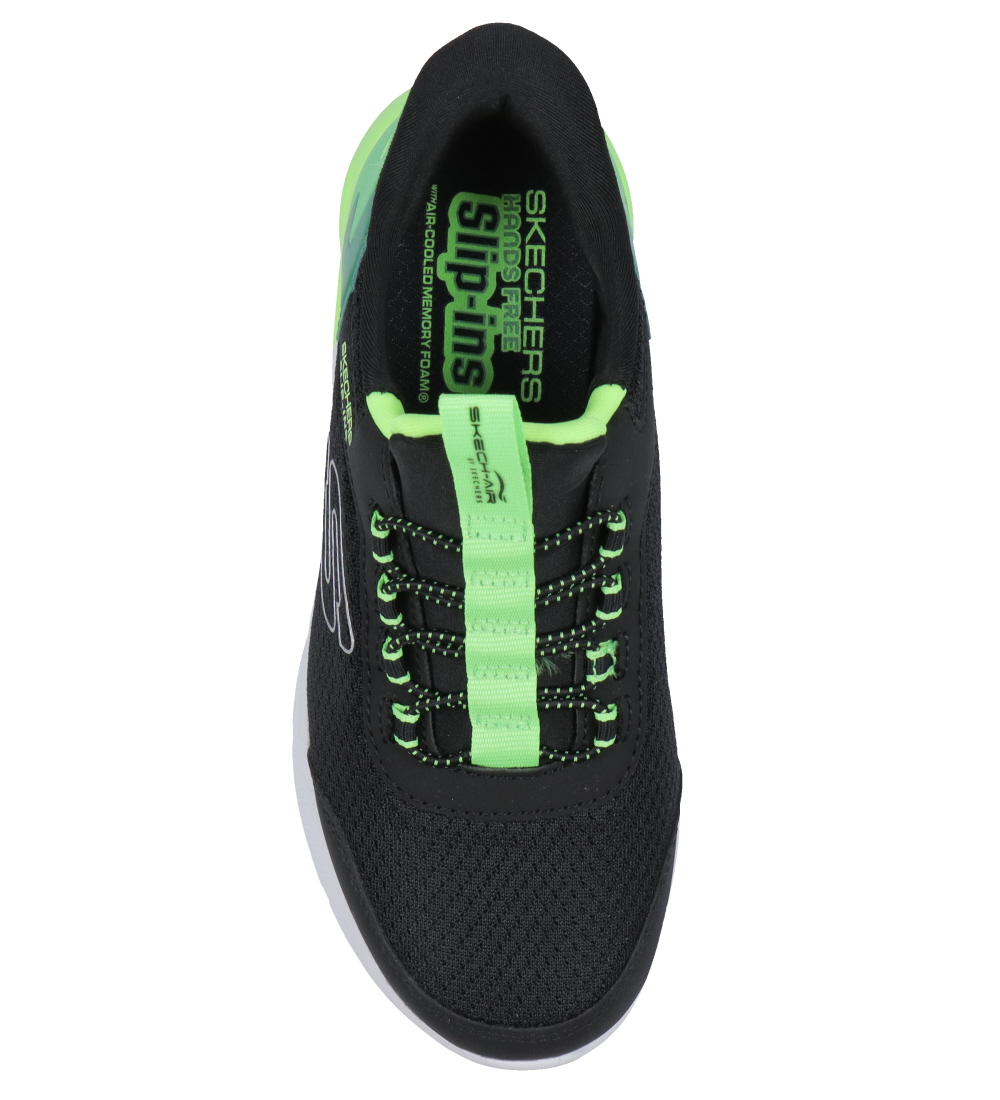 Skechers Sko - Microspec Max Brisk-Stripe - Sort/Lime