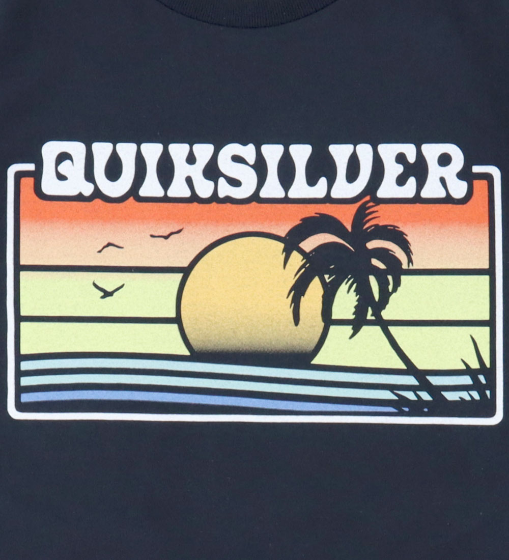 Quiksilver T-shirt - EV Sun Faded - Sort m. Print