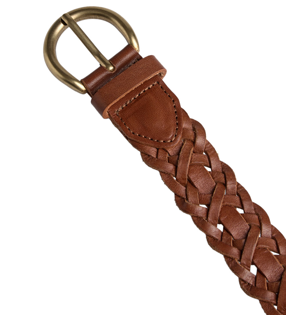 Markberg Bælte - HarlynMBG - Braided - Cognac/Guld