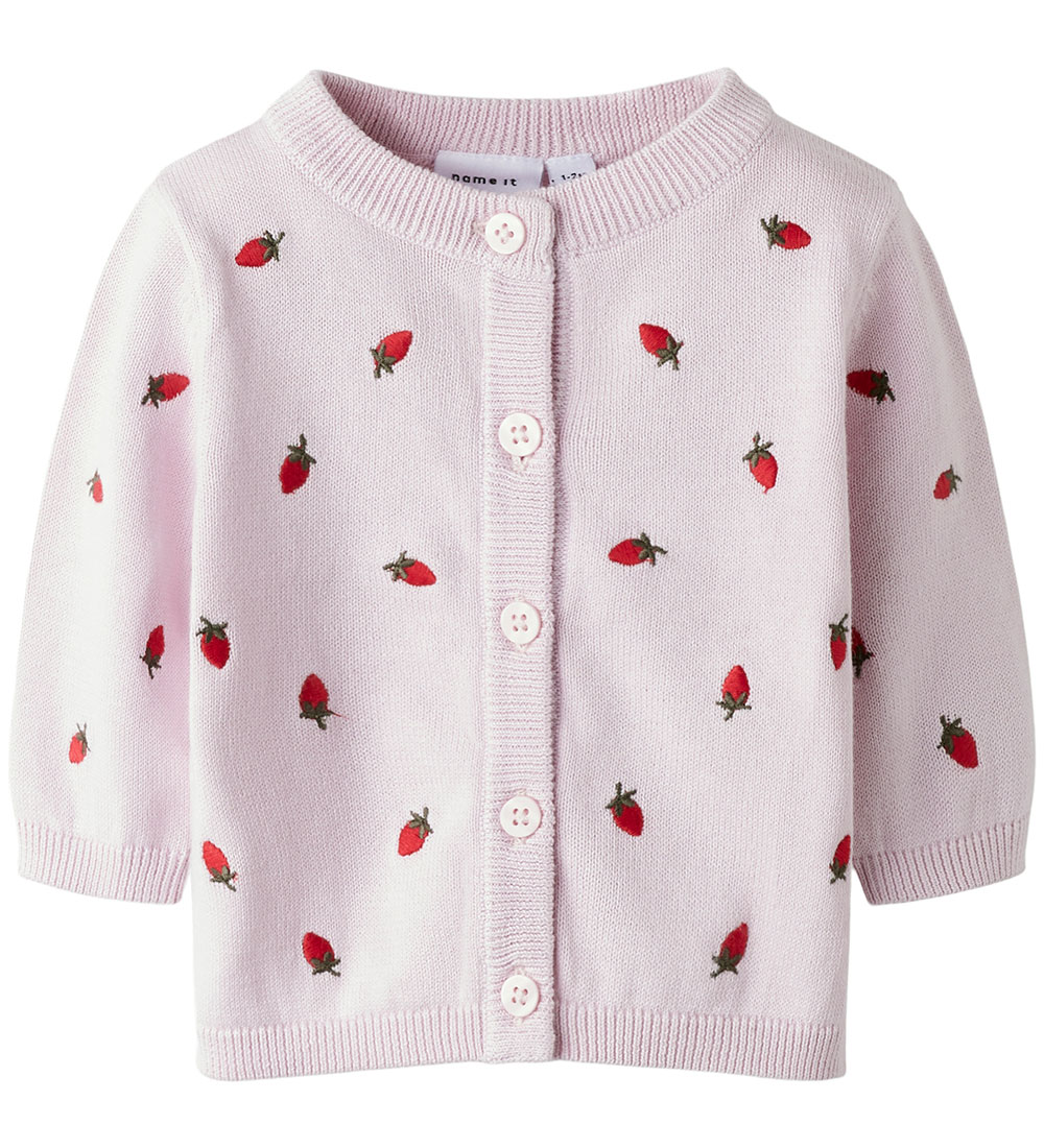 Name it Cardigan - Strik - NbfDetrille m. Jordbær