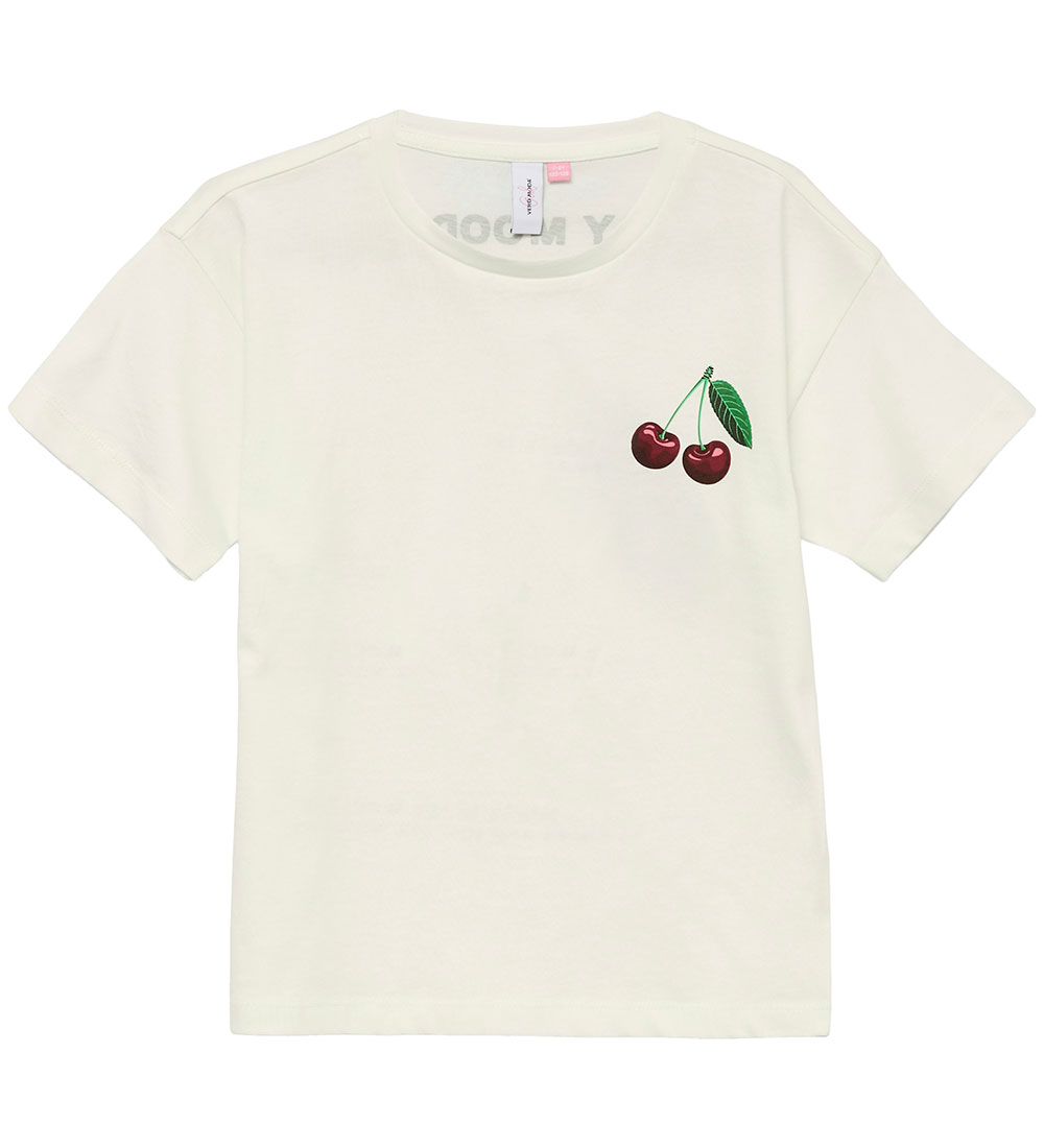 Vero Moda Girl T-shirt - VmPhotostatic - Snow White/Strawberry