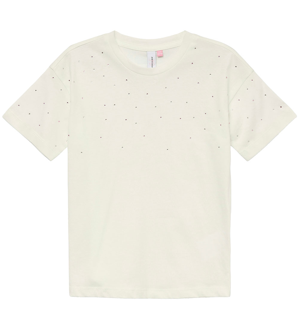 Vero Moda Girl T-shirt - VmSparkly - Snow White/Rhinestones