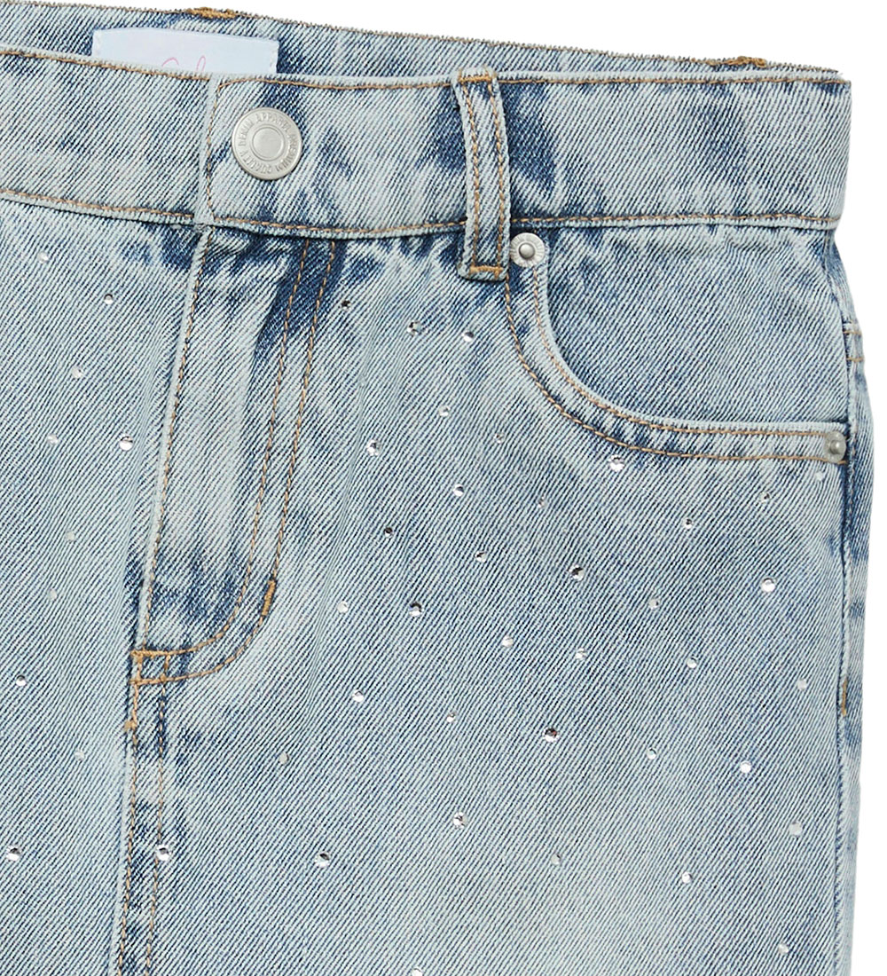Vero Moda Girl Nederdel - VmBling - Light Blue Denim/Rhinestones