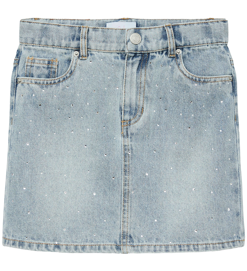 Vero Moda Girl Nederdel - VmBling - Light Blue Denim/Rhinestones