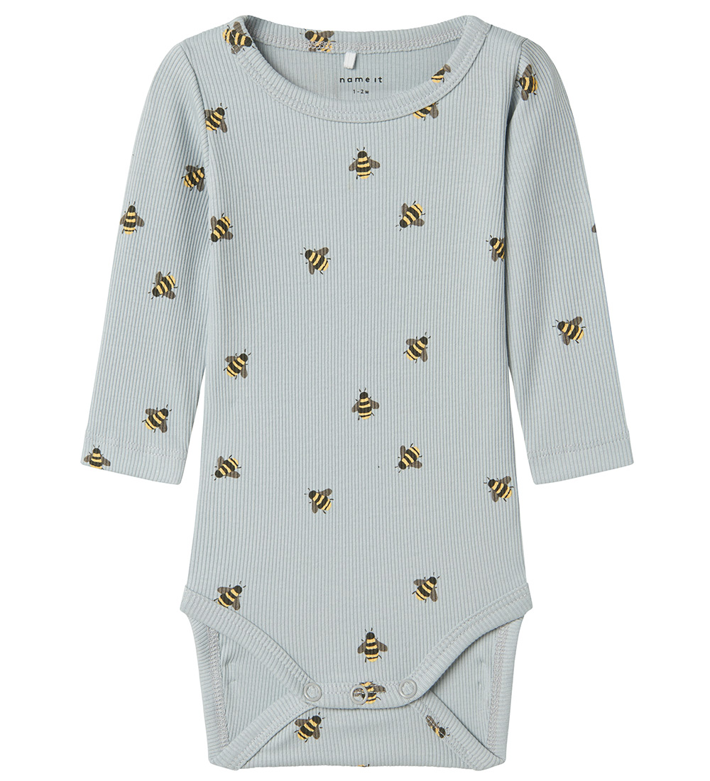 Name It Sæt - Body l/æ/Leggings - Rib - NbmFunkab - Pearl Blue m