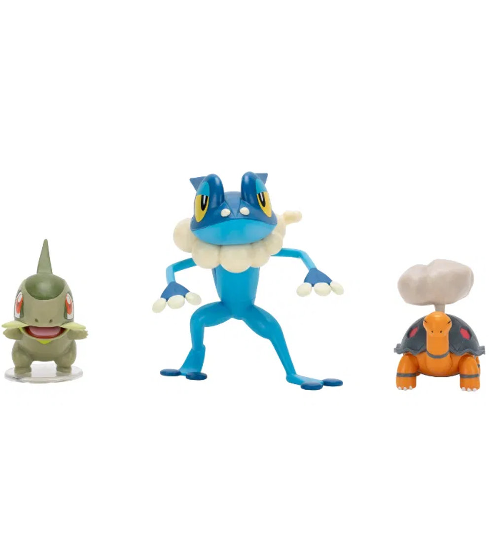 Pokémon Figurer - 3-pak - Battle Figure - Torkoal, Axew & Frogad