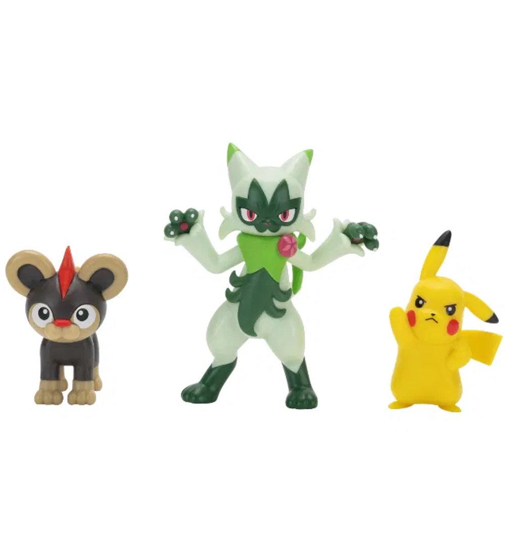 Pokémon Figurer - 3-pak - Battle Figure - Litleo, Pikachu & Flor